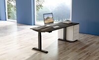 Kerkmann Move 4 elektrisch höhenverstellbarer Schreibtisch anthrazit rechteckig, T-Fuß-Gestell grau 225,0 x 100,0 cm