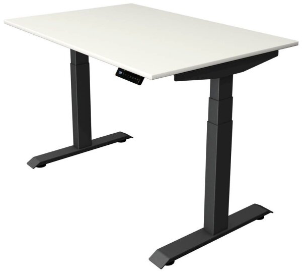 Kerkmann Move 4 elektrisch höhenverstellbarer Schreibtisch weiß rechteckig, T-Fuß-Gestell grau 120,0 x 80,0 cm