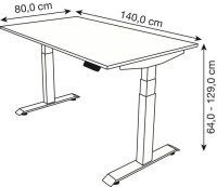 Kerkmann Move 4 elektrisch höhenverstellbarer Schreibtisch weiß rechteckig, T-Fuß-Gestell grau 140,0 x 80,0 cm