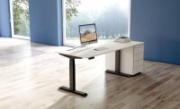 Kerkmann Move 4 elektrisch höhenverstellbarer Schreibtisch weiß rechteckig, T-Fuß-Gestell grau 140,0 x 80,0 cm