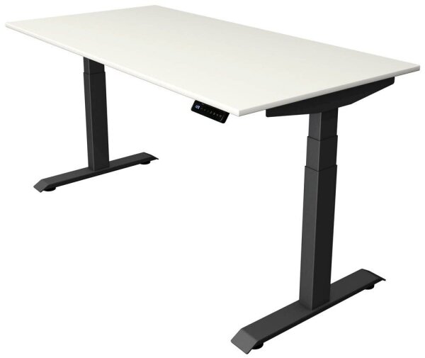 Kerkmann Move 4 elektrisch höhenverstellbarer Schreibtisch weiß rechteckig, T-Fuß-Gestell grau 160,0 x 80,0 cm