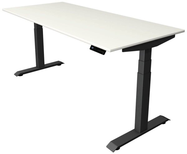 Kerkmann Move 4 elektrisch höhenverstellbarer Schreibtisch weiß rechteckig, T-Fuß-Gestell grau 180,0 x 80,0 cm