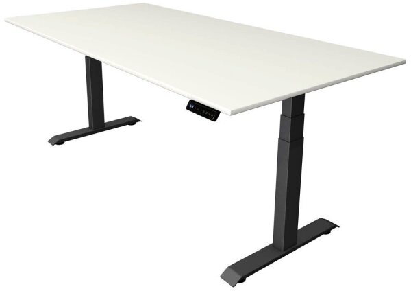 Kerkmann Move 4 elektrisch höhenverstellbarer Schreibtisch weiß rechteckig, T-Fuß-Gestell grau 200,0 x 100,0 cm