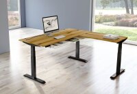Kerkmann Move 4 elektrisch höhenverstellbarer Schreibtisch eiche rechteckig, T-Fuß-Gestell grau 180,0 x 180,0 cm