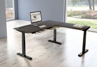 Kerkmann Move 4 elektrisch höhenverstellbarer Schreibtisch anthrazit rechteckig, T-Fuß-Gestell grau 180,0 x 180,0 cm