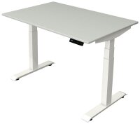 Kerkmann Move 4 elektrisch höhenverstellbarer Schreibtisch lichtgrau rechteckig, T-Fuß-Gestell weiß 120,0 x 80,0 cm
