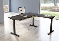 Kerkmann Move 4 elektrisch höhenverstellbarer Schreibtisch anthrazit rechteckig, T-Fuß-Gestell grau 200,0 x 220,0 cm