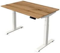 Kerkmann Move 4 elektrisch höhenverstellbarer Schreibtisch eiche rechteckig, T-Fuß-Gestell weiß 120,0 x 80,0 cm