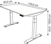 Kerkmann Move 4 elektrisch höhenverstellbarer Schreibtisch lichtgrau rechteckig, T-Fuß-Gestell weiß 140,0 x 80,0 cm