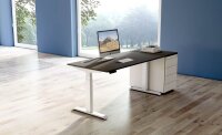 Kerkmann Move 4 elektrisch höhenverstellbarer Schreibtisch anthrazit rechteckig, T-Fuß-Gestell weiß 120,0 x 80,0 cm