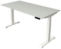 Kerkmann Move 4 elektrisch höhenverstellbarer Schreibtisch lichtgrau rechteckig, T-Fuß-Gestell weiß 160,0 x 80,0 cm