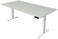 Kerkmann Move 4 elektrisch höhenverstellbarer Schreibtisch lichtgrau rechteckig, T-Fuß-Gestell weiß 200,0 x 100,0 cm