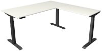 Kerkmann Move 4 elektrisch höhenverstellbarer Schreibtisch weiß rechteckig, T-Fuß-Gestell grau 180,0 x 180,0 cm