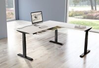 Kerkmann Move 4 elektrisch höhenverstellbarer Schreibtisch weiß rechteckig, T-Fuß-Gestell grau 200,0 x 220,0 cm