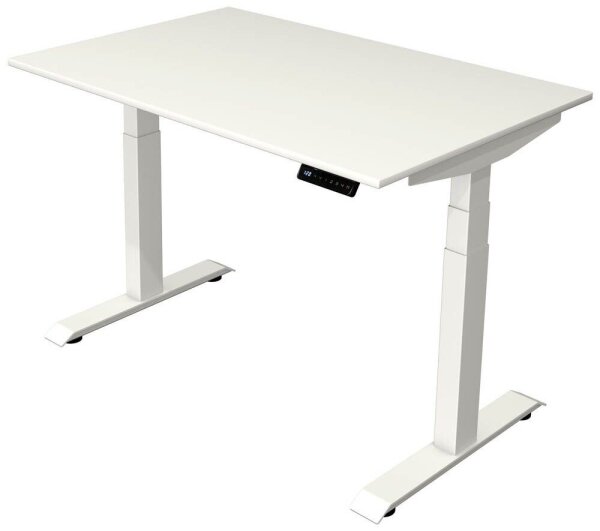 Kerkmann Move 4 elektrisch höhenverstellbarer Schreibtisch weiß rechteckig, T-Fuß-Gestell weiß 120,0 x 80,0 cm