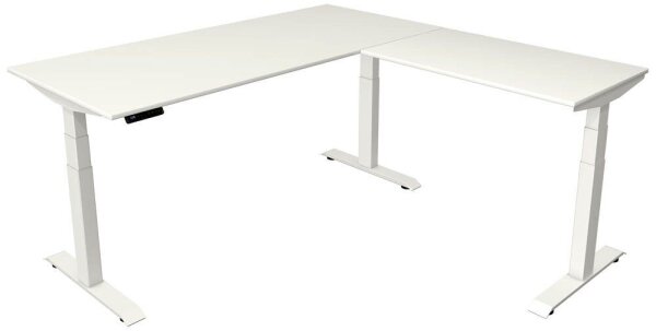 Kerkmann Move 4 elektrisch höhenverstellbarer Schreibtisch weiß rechteckig, T-Fuß-Gestell weiß 180,0 x 180,0 cm