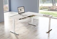 Kerkmann Move 4 elektrisch höhenverstellbarer Schreibtisch weiß rechteckig, T-Fuß-Gestell weiß 200,0 x 220,0 cm