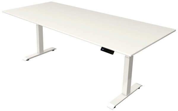 Kerkmann Move 4 elektrisch höhenverstellbarer Schreibtisch weiß rechteckig, T-Fuß-Gestell weiß 225,0 x 100,0 cm