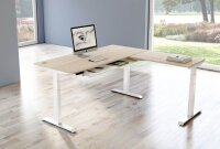 Kerkmann Move 4 elektrisch höhenverstellbarer Schreibtisch ahorn rechteckig, T-Fuß-Gestell weiß 180,0 x 180,0 cm