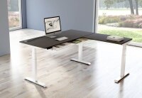 Kerkmann Move 4 elektrisch höhenverstellbarer Schreibtisch anthrazit rechteckig, T-Fuß-Gestell weiß 180,0 x 180,0 cm