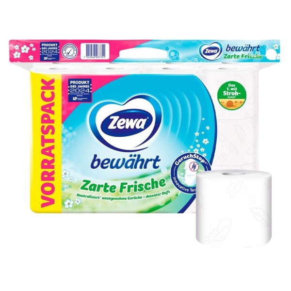 Zewa Toilettenpapier bewährt Zarte Frische 3-lagig, 24 Rollen