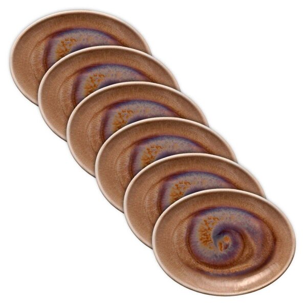 HEART & SOUL Servierplatten Perfect Match Oyster braun 25,0 x 19,0 cm, 6 St.