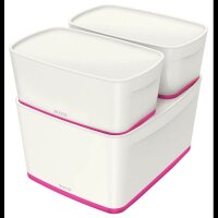 LEITZ MyBox Aufbewahrungsbox 5,0 l perlweiß/pink 31,8 x 19,1 x 12,8 cm, 1 St.