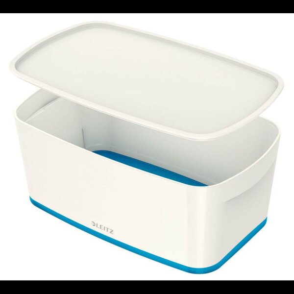 LEITZ MyBox Aufbewahrungsbox 5,0 l perlweiß/blau 31,8 x 19,1 x 12,8 cm, 1 St.