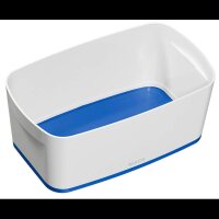 LEITZ MyBox Aufbewahrungsbox 5,0 l perlweiß/blau 31,8 x 19,1 x 12,8 cm, 1 St.
