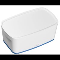 LEITZ MyBox Aufbewahrungsbox 5,0 l perlweiß/blau 31,8 x 19,1 x 12,8 cm, 1 St.