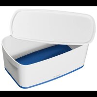 LEITZ MyBox Aufbewahrungsbox 5,0 l perlweiß/blau 31,8 x 19,1 x 12,8 cm, 1 St.