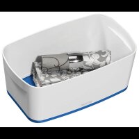 LEITZ MyBox Aufbewahrungsbox 5,0 l perlweiß/blau 31,8 x 19,1 x 12,8 cm, 1 St.