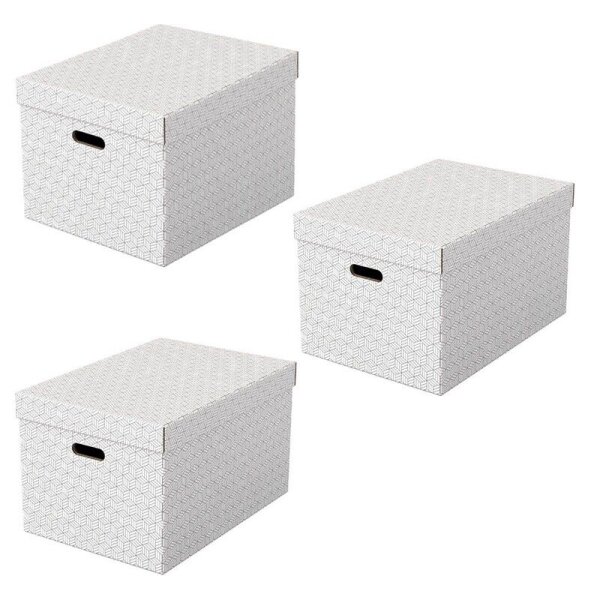 Esselte Home Aufbewahrungsboxen 50,0 l weiß 35,5 x 51,0 x 30,5 cm, 3 St.
