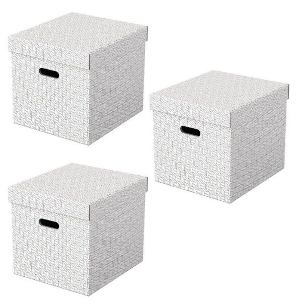 Esselte Home Aufbewahrungsboxen 33,0 l weiß 32,0 x 36,5 x 31,5 cm, 3 St.
